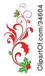String Of Christmas Holly Clipart   Cliparthut   Free Clipart