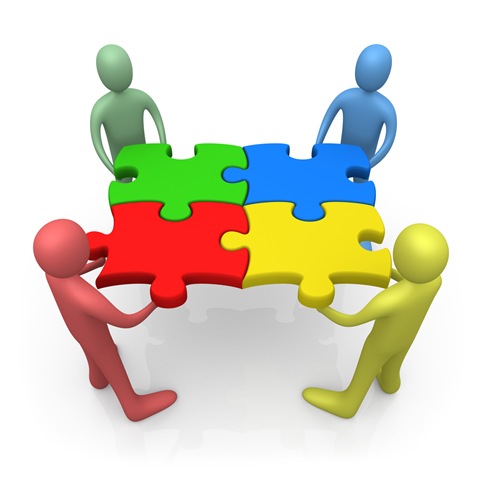 Teamwork Success And Link Exchanging Clipart Illustration Graphic