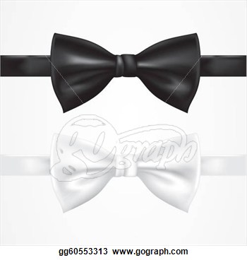 Vector Art   Black And White Bow Tie  Clipart Drawing Gg60553313    