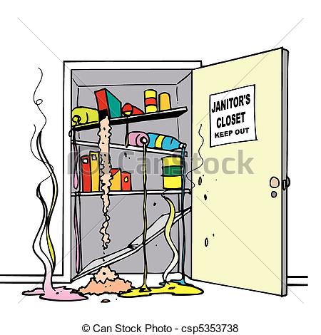 Vector Of Chemical Spills Closet   A Janitorial Closet With A Massive