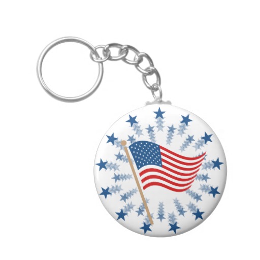Vintage American Flag Clip Art Key Chains   Zazzle
