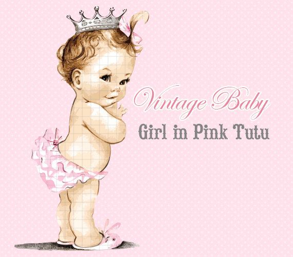 Baby Tutu Clipart Vintage Baby Girl With Tutu