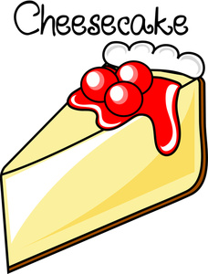 Cheesecake Clipart Image   Slice Of Cheesecake With Cherries