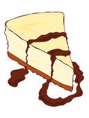 Cheesecake Slice With Chocolate    Clipart Graphic
