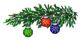 Christmas Pine Branches And Green Red And Blue Hanging Christmas