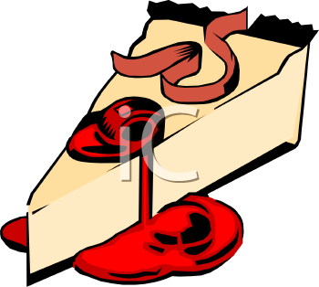 Clipart Picture Of A Slice Of Cheesecake With Cherry Sauce