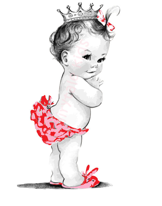 Clipart Vintage Baby Girl Tutu Princess By Fairytalekidzz On Etsy