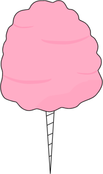 Cotton Candy   Clip Art Image Of Pink Cotton Candy On A Stick 