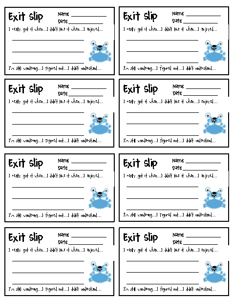 Exit Ticket Clipart Do You Use Exit Slips 