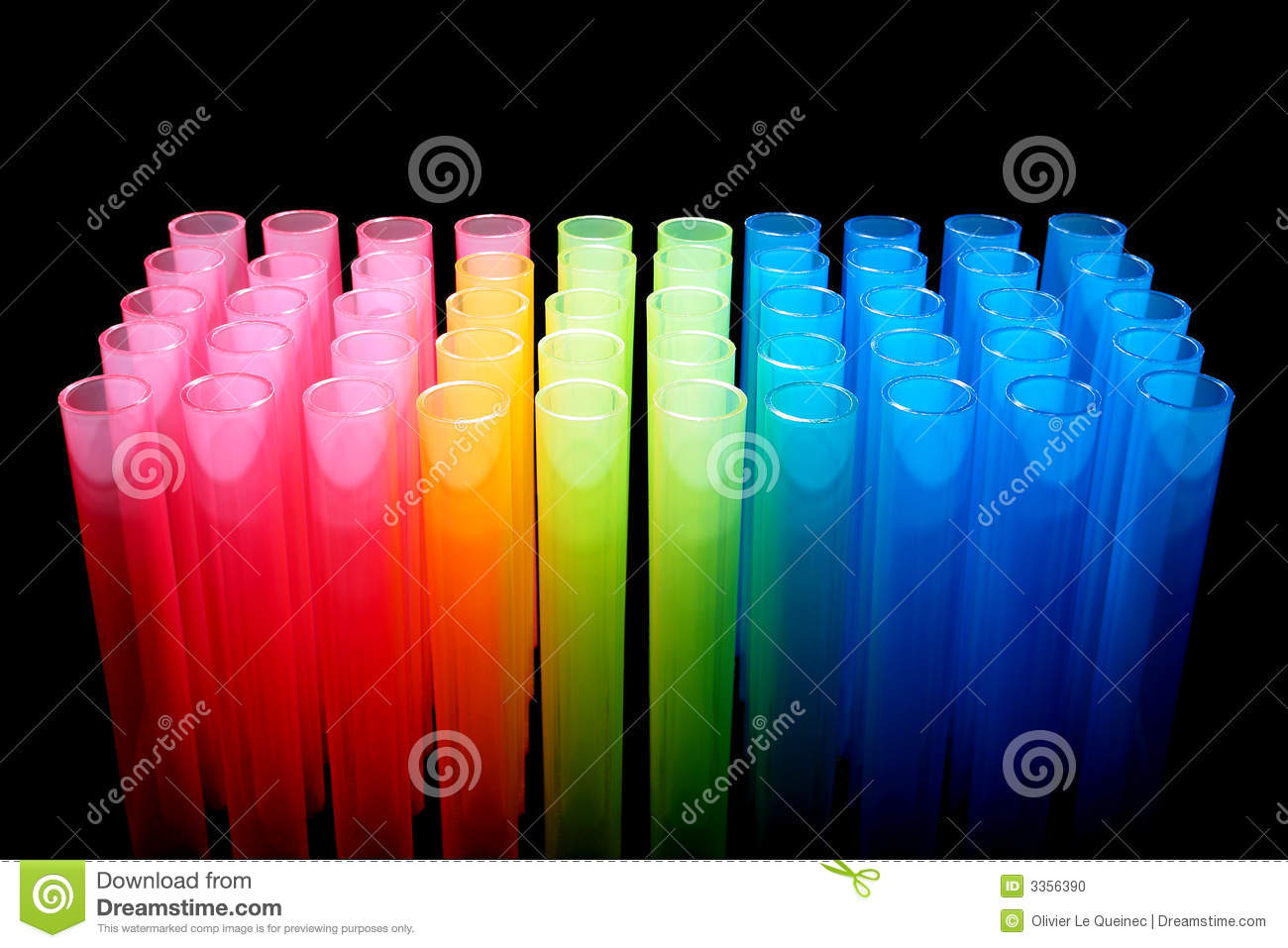 Laboratory Plastic Test Tubes In Rainbow Colors In A Science Research