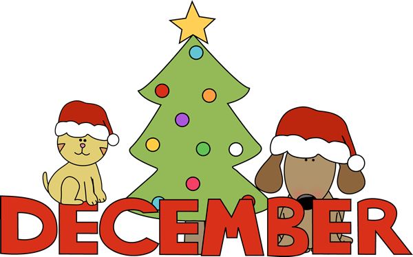 Of December Christmas Pets   Month Clip Art   Pinterest   December    