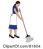 Rf Clipart Illustration Of A Caucasian Cleaning Lady Mopping A Floor