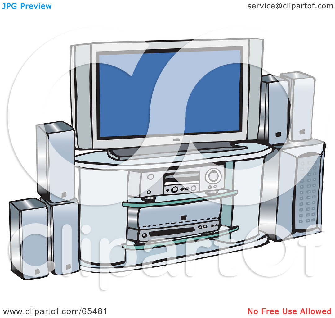 Royalty Free  Rf  Clipart Illustration Of A Home Entertainment Center