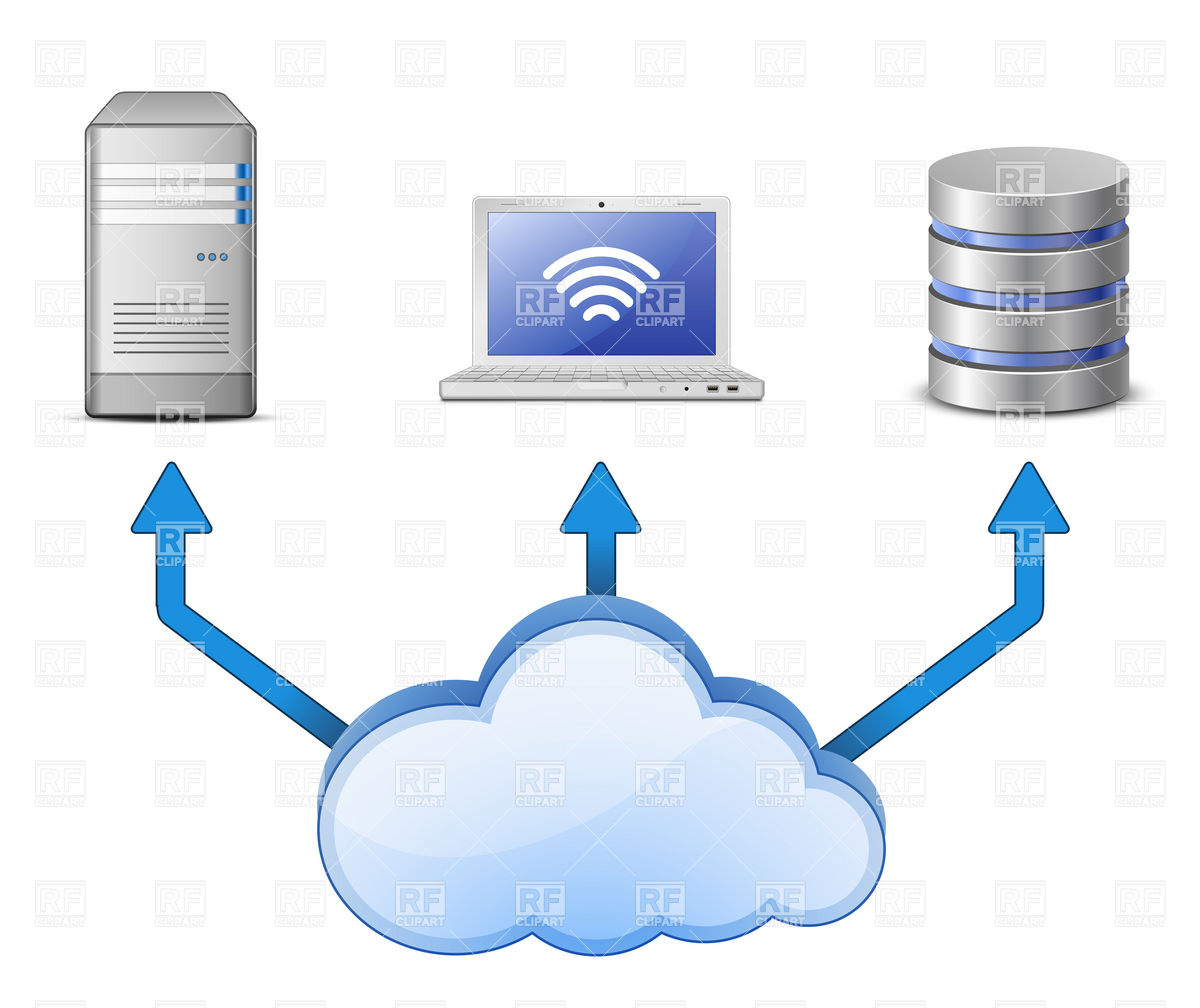Server Database And Laptop Connected To Cloud Computing Network 5550