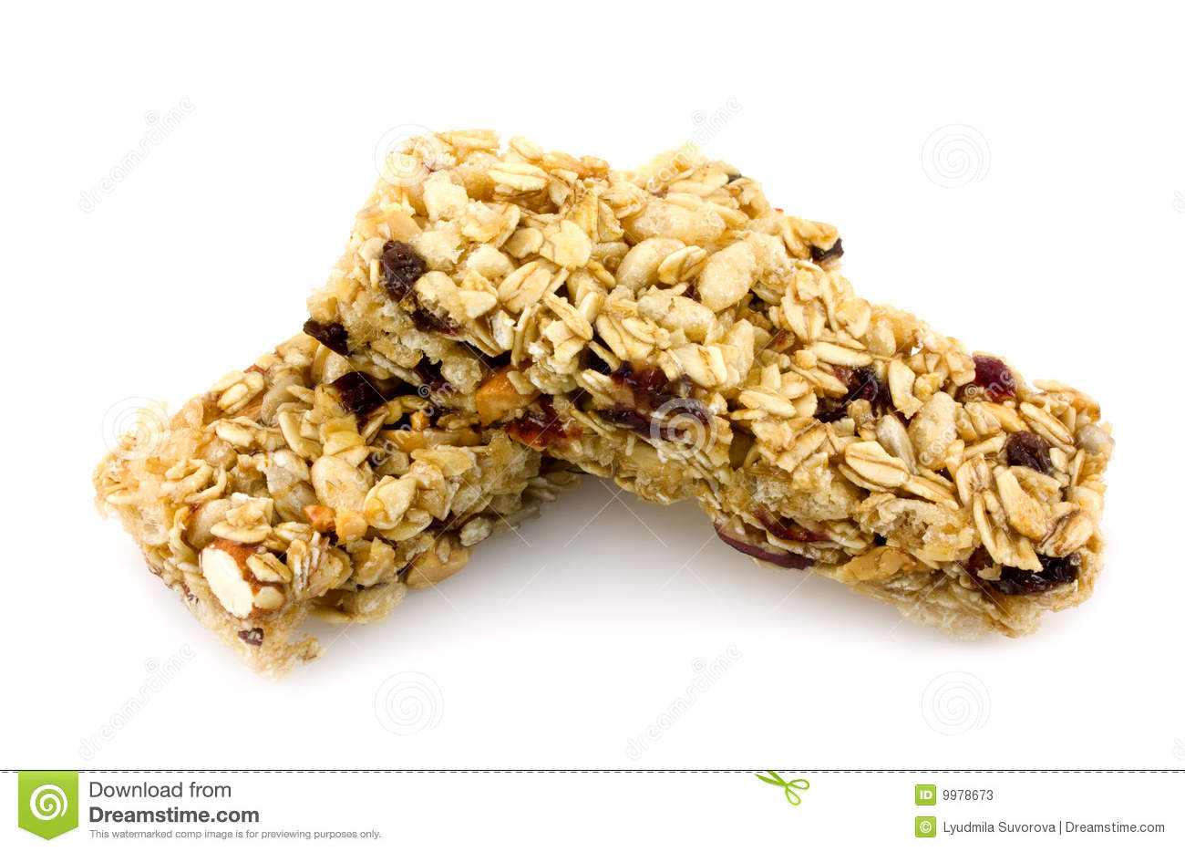 Whole Grain Granola Chewy Bar Isolated On White