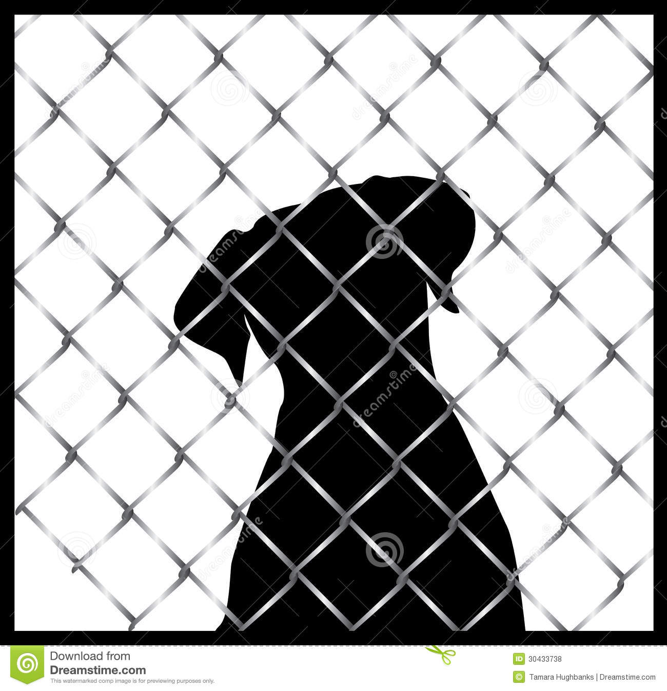 Animal Shelter Clipart Dog Inside A Fence Or Cage