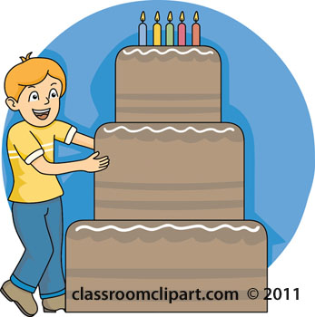 Boy Birthday Cake Clip Art Boy Standing Next To Large Birthday Cake