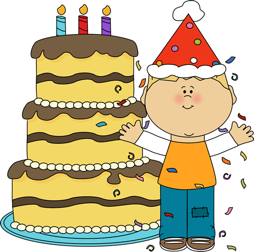 Boy With Birthday Cake And Confetti Clip Art   Boy With Birthday Cake