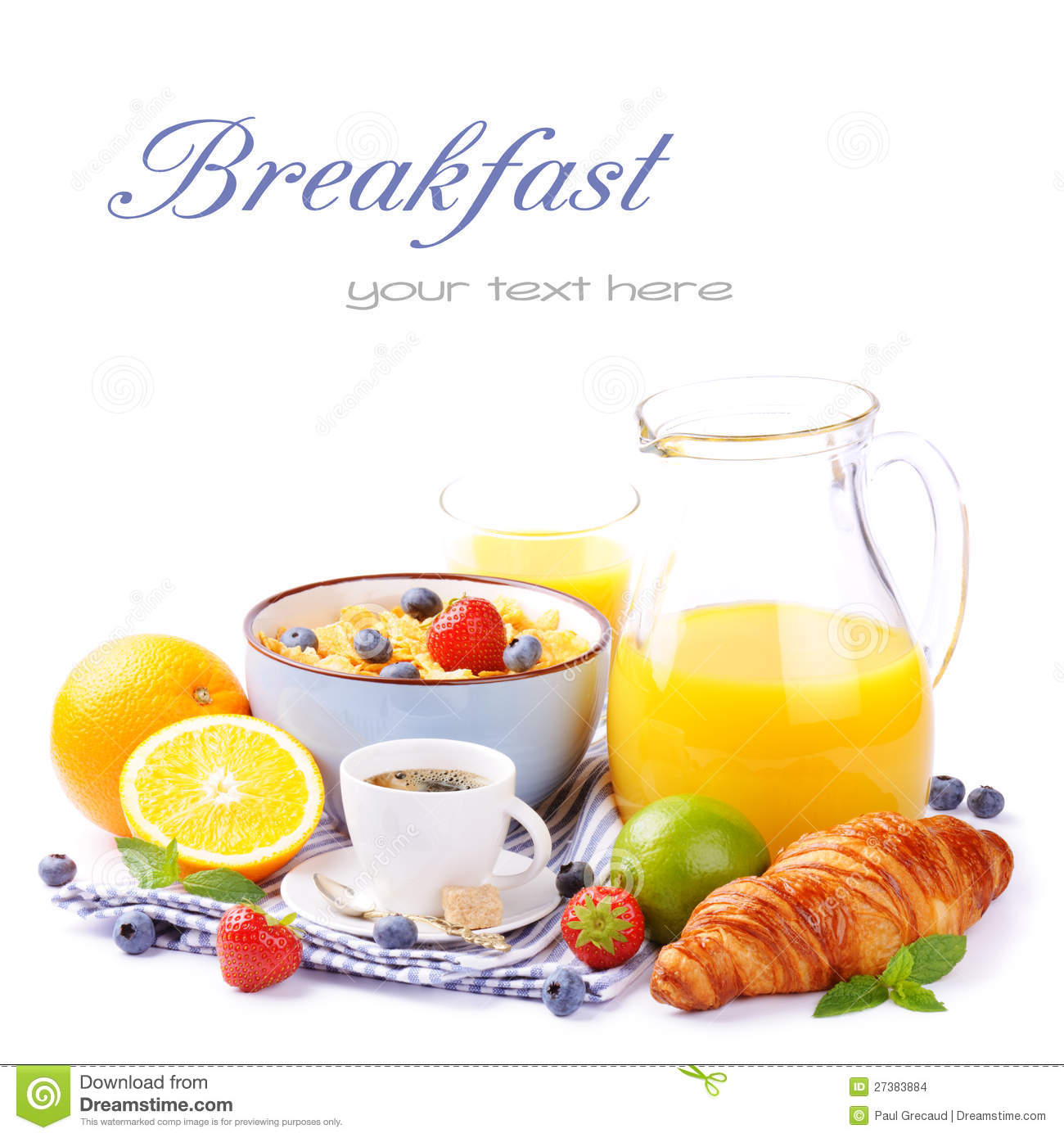 Fresh Healthy Breakfast With Copyspace Stock Images   Image  27383884