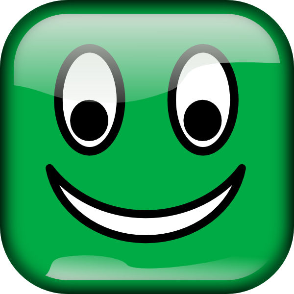 Green Smiley Square Clip Art At Clker Com   Vector Clip Art Online