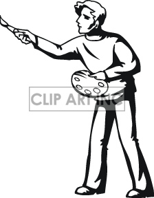 House Painter Clipart Black And White Black And White Man Painting