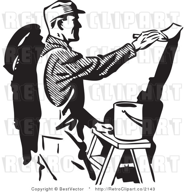 House Painter Clipart Black And White Royalty Free Black And White