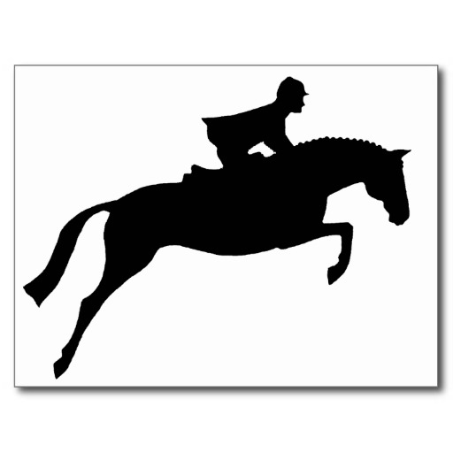 Jumper Horse Silhouette Postcard   Zazzle