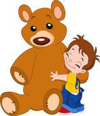 Kid Hug Bear   Royalty Free Clip Art