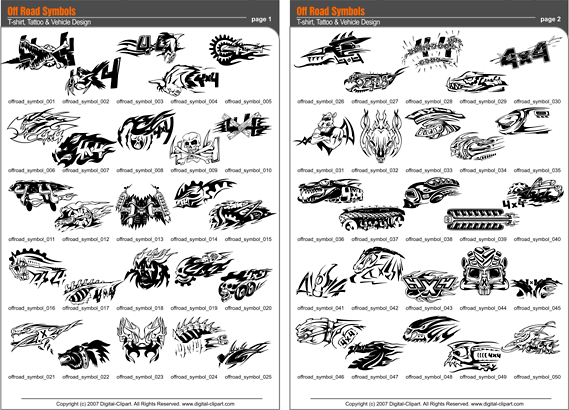 Off Road Symbols   Extreme Vector Clipart For Professional Use    