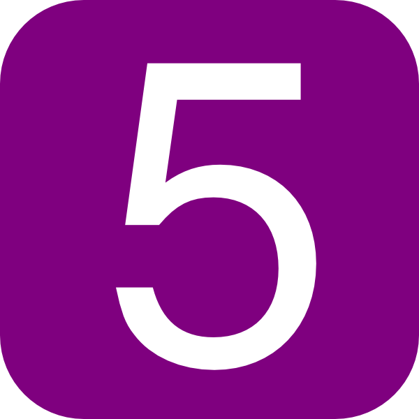 Purple Rounded Square With Number 5 Clip Art At Clker Com   Vector    