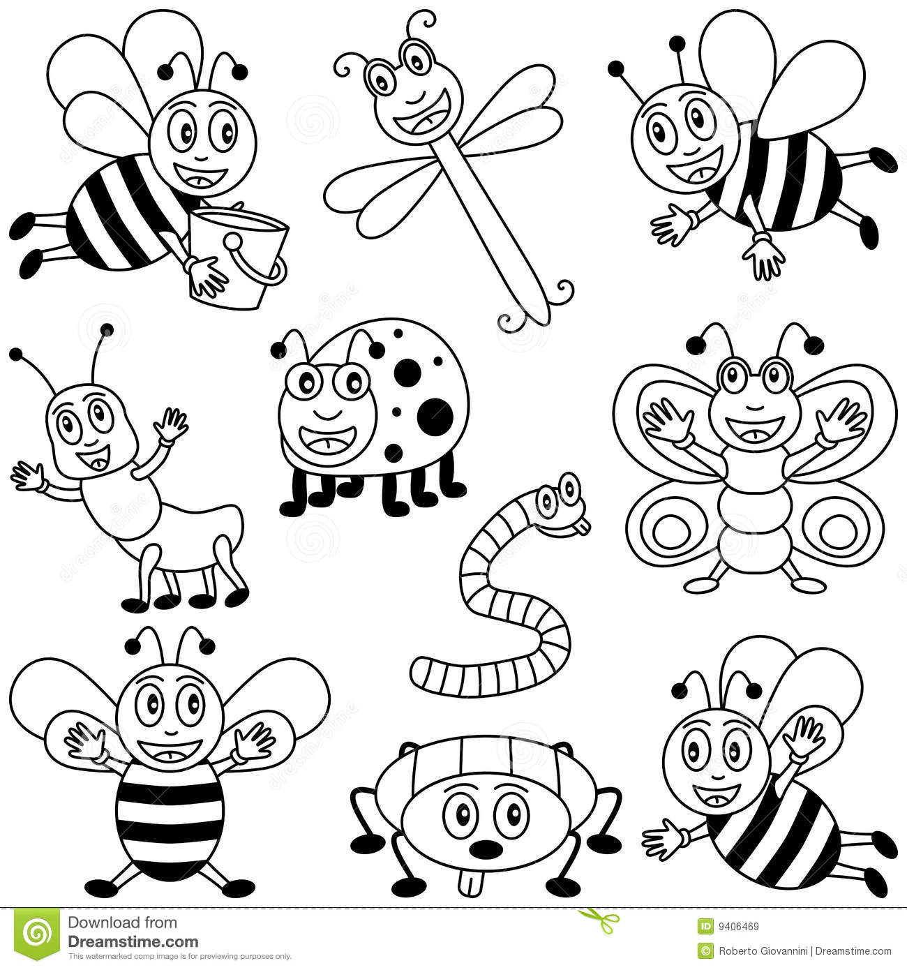 Royalty Free Stock Images  Coloring Insects For Kids
