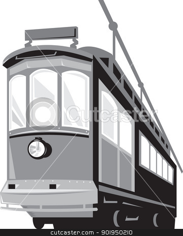 Vintage Streetcar Tram Train Stock Vector Clipart Illustration Of A
