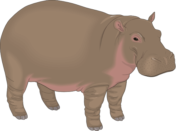 Brown And Purple Hippopotamus Clip Art At Clker Com   Vector Clip Art    