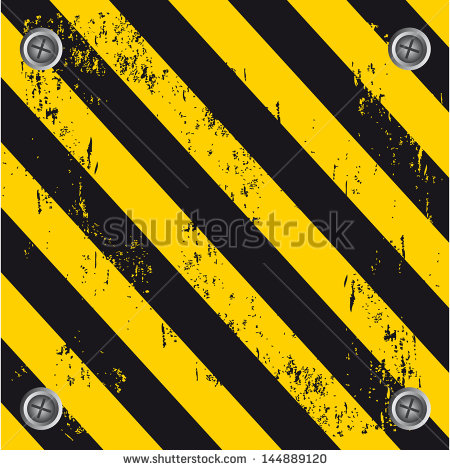 Caution Wall Over Black And Yellow Background Vector Illustration