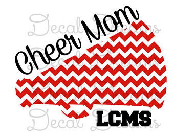 Cheer Mom Vinyl Decal Chevron Decal Megaphone Cheer Pride School Pride