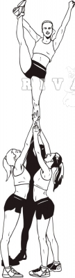 Cheerleading Stunt Silhouette Clip Art
