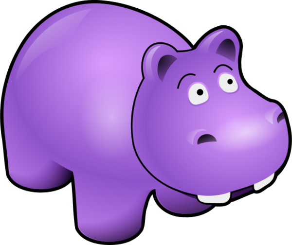 Clip Art Hippo Purple Hippo Hippopotamus Cartoon