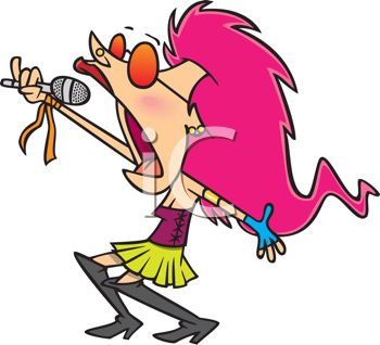 Clipart 0511 1102 2114 0132 Punk Chick Singer With Pink Hair Clipart