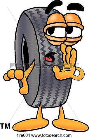 Clipart Of Tire Telling Secret Tire004   Search Clip Art Illustration