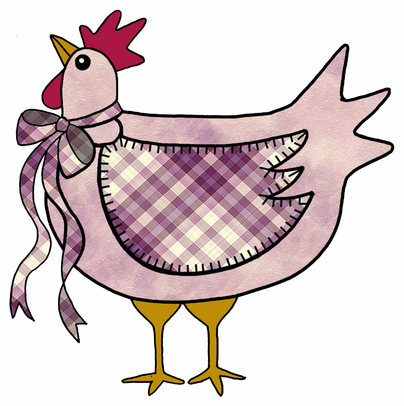 Country Chicken Chooks   Set A18   Maroon Tartan Plaid   A Collection    