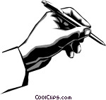 Hand Writing With Pen Vector Clip Art