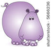 Happy Purple Hippo Vector Purple Hippopotamus With Big Smile Jungle