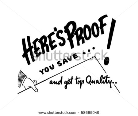 Here S Proof You Save   Ad Header   Retro Clip Art   Stock Vector