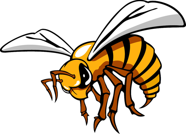 Hornet 1 Mascot Sports Decal  Let Your Team Pride Shine