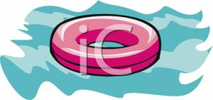 Inner Tube In A Swimming Pool   Royalty Free Clipart Picture