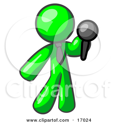 Lime Green Man A Comedian Or Vocalist Wearing A Tie Standing On Stage