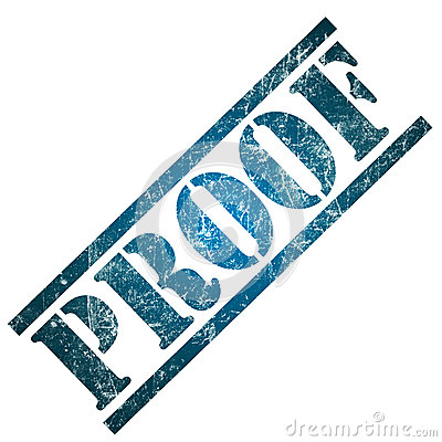 Proof Word Rubber Stamp In Grunge Look Concept Of Evidence And Proof
