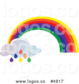 Royalty Free Rainbow And Colorful Rain Cloud Logo By Pams Clipart