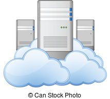 Servers And Clouds   Cloud Computing Concept Vector