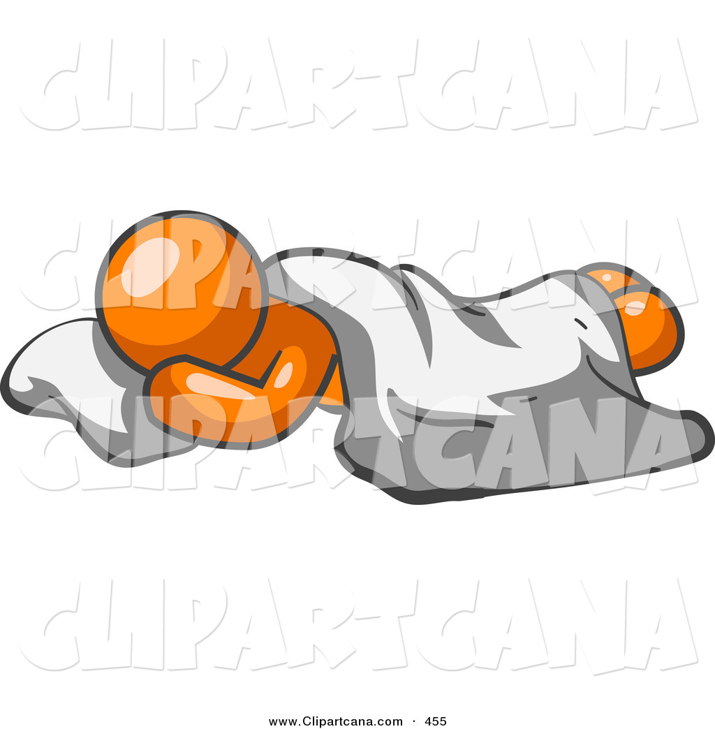 Shiny Comfortable Orange Man Sleeping On The Floor With A Sheet Over